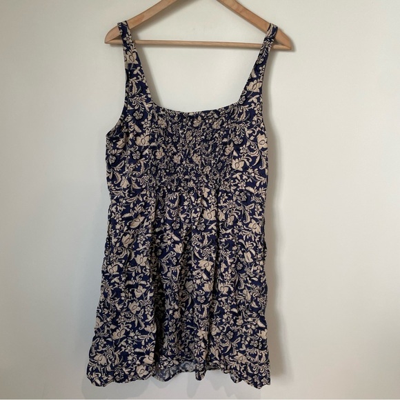 Old Navy Fit & Flare Cami Mini Dress Blue Floral Size Extra Large Tall - Picture 6 of 9
